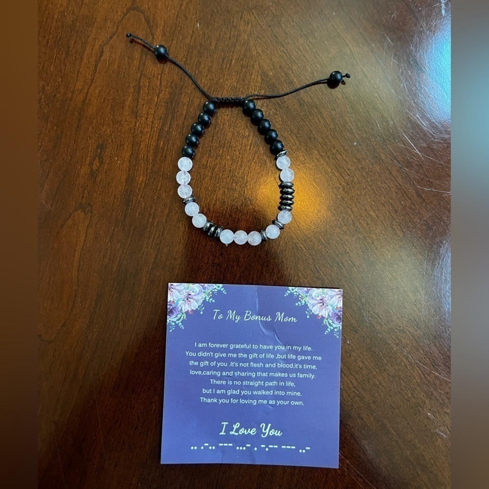 Bonus Mom Step Mom bracelet Morris code